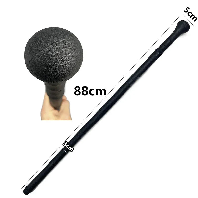 Outdoor Multifunctional Mountaineering Staff Plastic Solid Head Hiking Anti Slip Short Cane Defense Car Tools