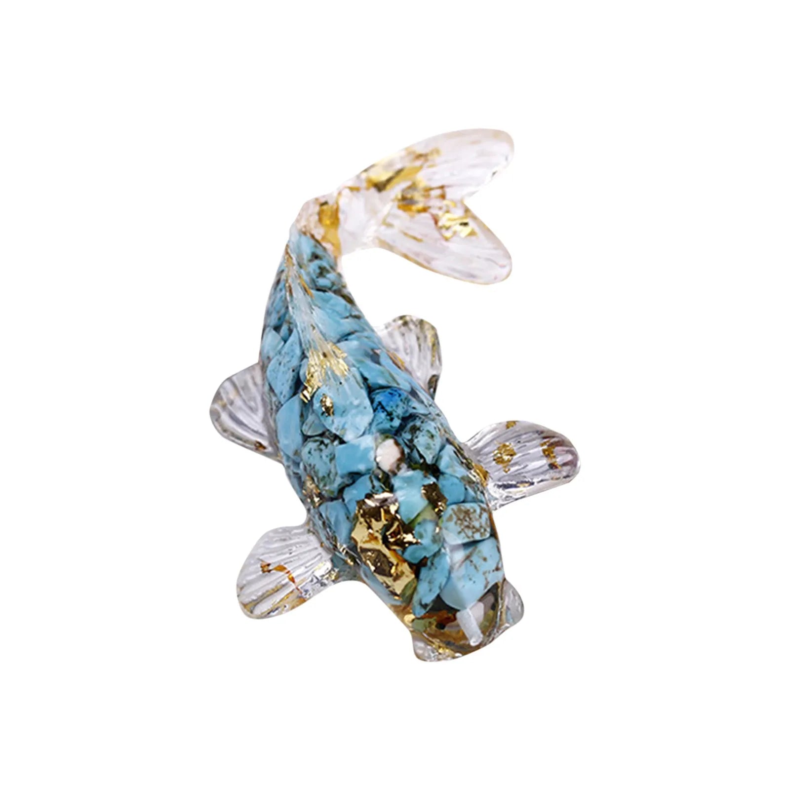 Natural Crystal Gravel Fish Shape Small Ornaments Decorative Office Surface Christmas Ornaments Vintage Dark Christmas Ornaments