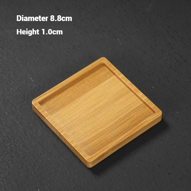 30 Style Round Square Flower Pots Planter Bamboo Tray Wood Holder Home Decor Gardening Supply Anti-Fade Simple Elegant Design