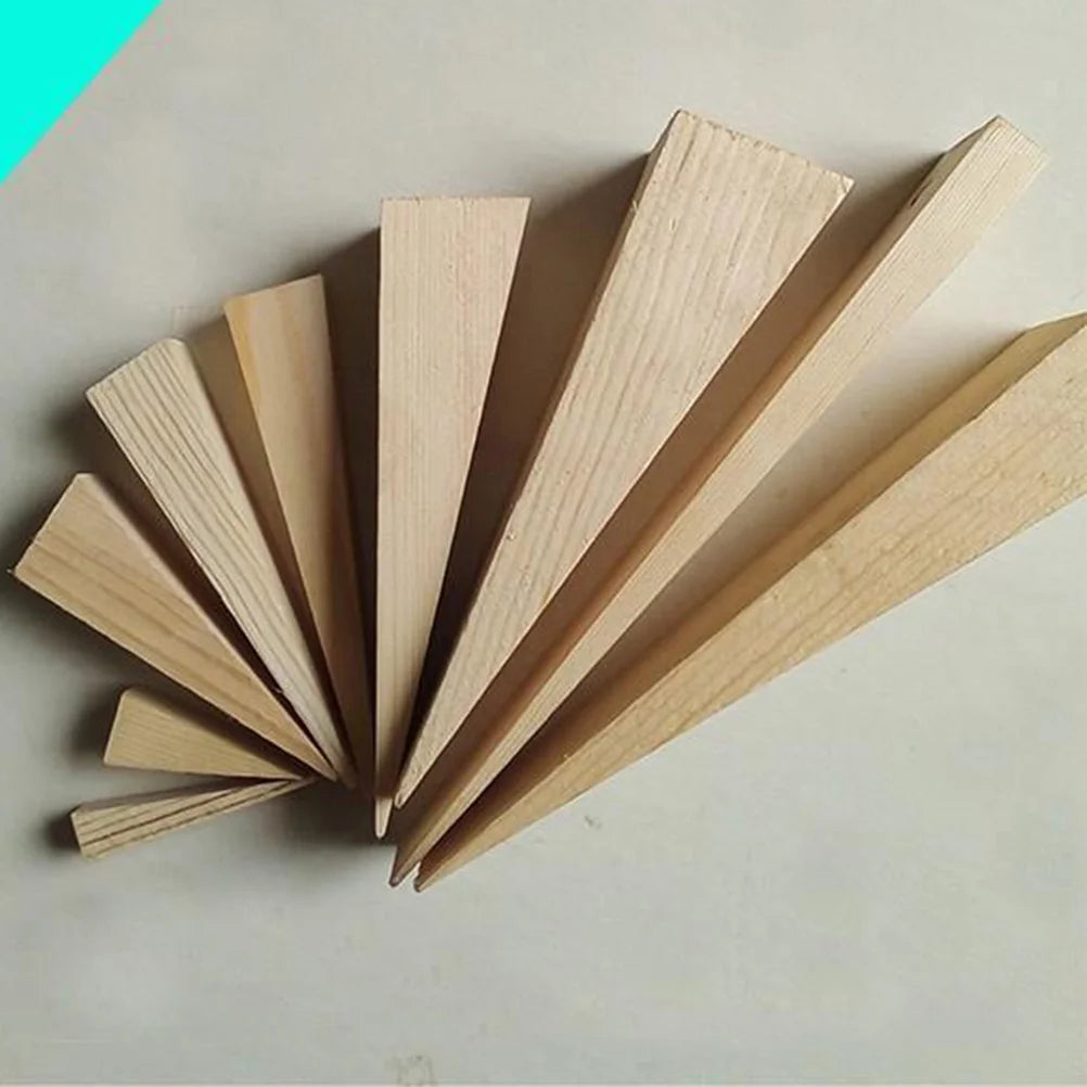 3pcs Wooden Door Stopper Wedge Heavy Duty Finger Protector Home Office Door Holder Triangle Shape Sturdy Material Door Stops