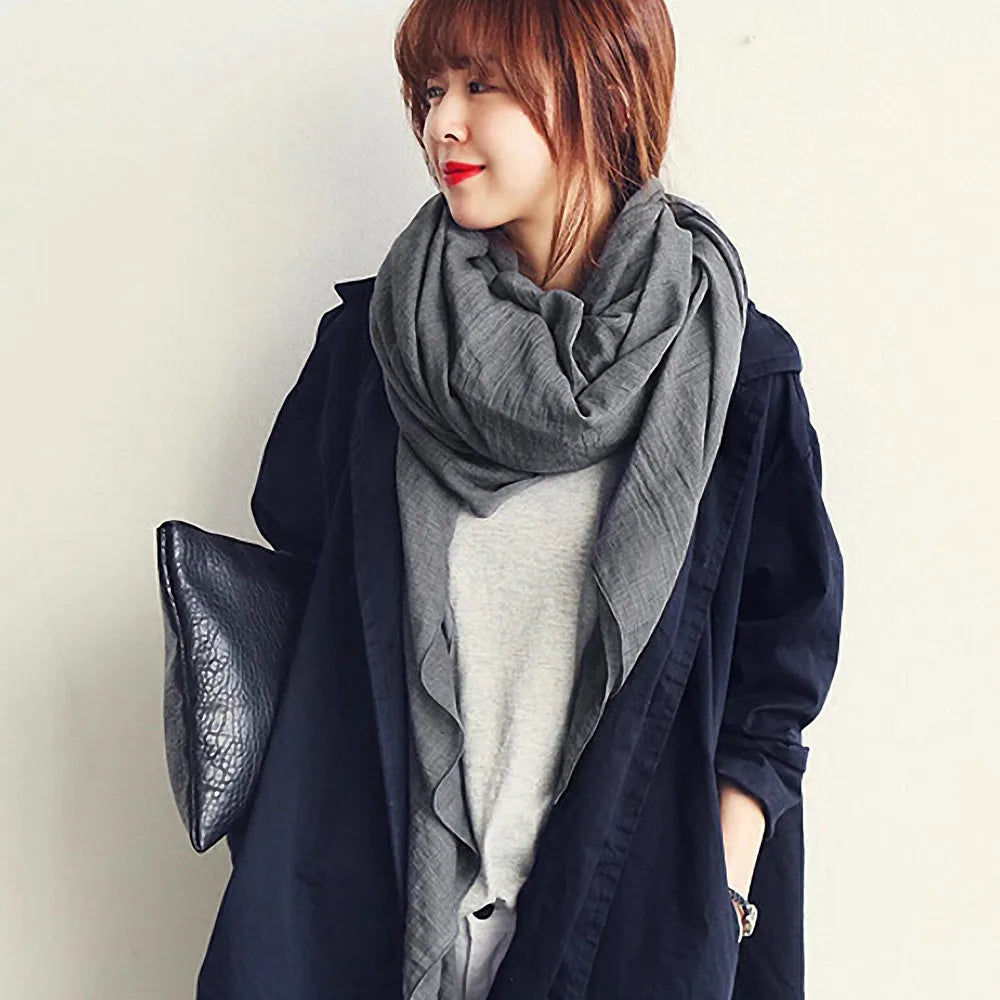 Fashion Soft Cotton Linen Scarf Shawl Women Muslim Hijab Scarf Long Headscarf  Wrap Scarves Elegant Headwear Beach Stoles Scarf