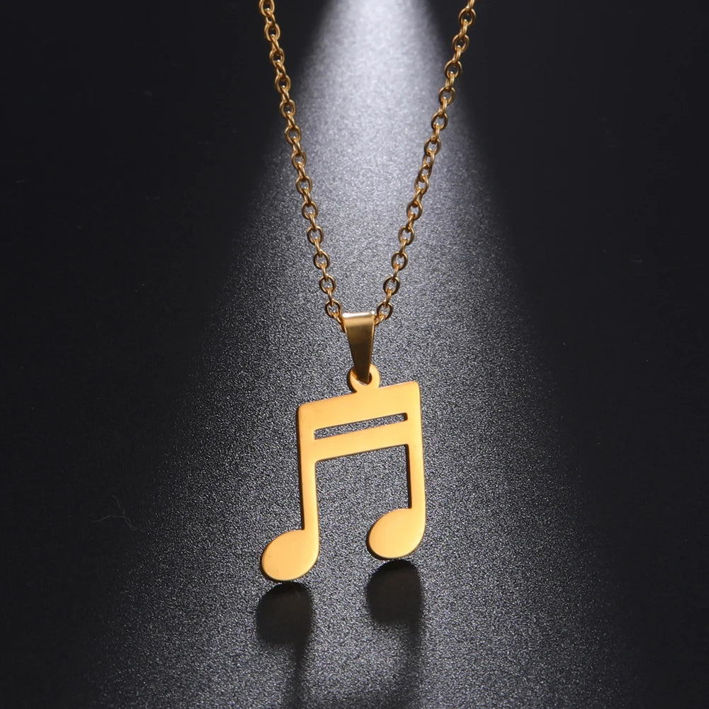 Amaxer Heart Music Note Necklace Treble Clef Music Staff Pendant Choker Clavicle Chain Artist Concert Jewelry Gift