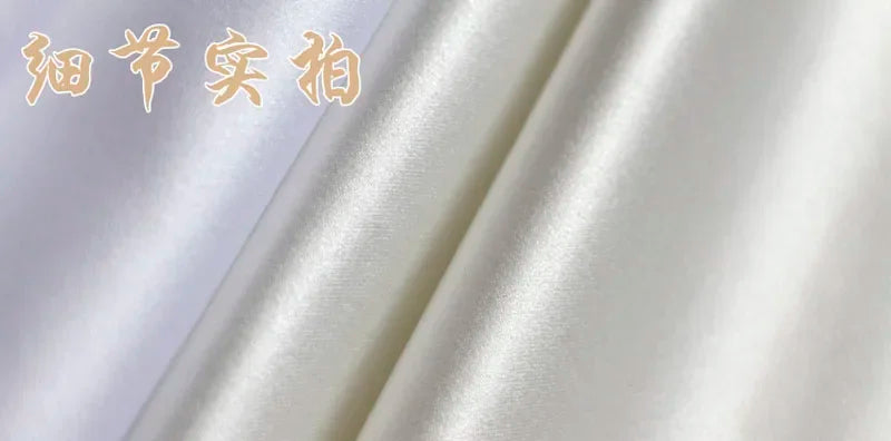 White Satin fabric silk cloth 150*100cm DIY for interlining home dress curtain wedding party decoration sewing background