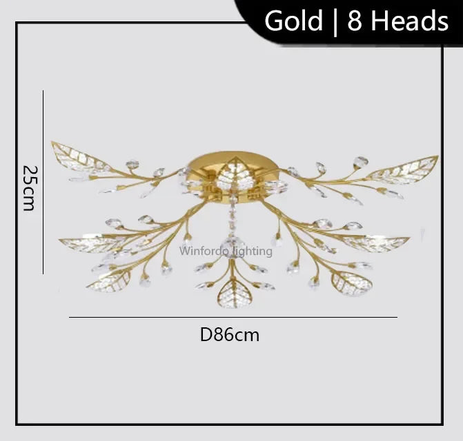 American retro crystal Ceiling lamp minimalist room bedroom dining room Nordic creative LED Ceiling lamp indoor lighting fixture