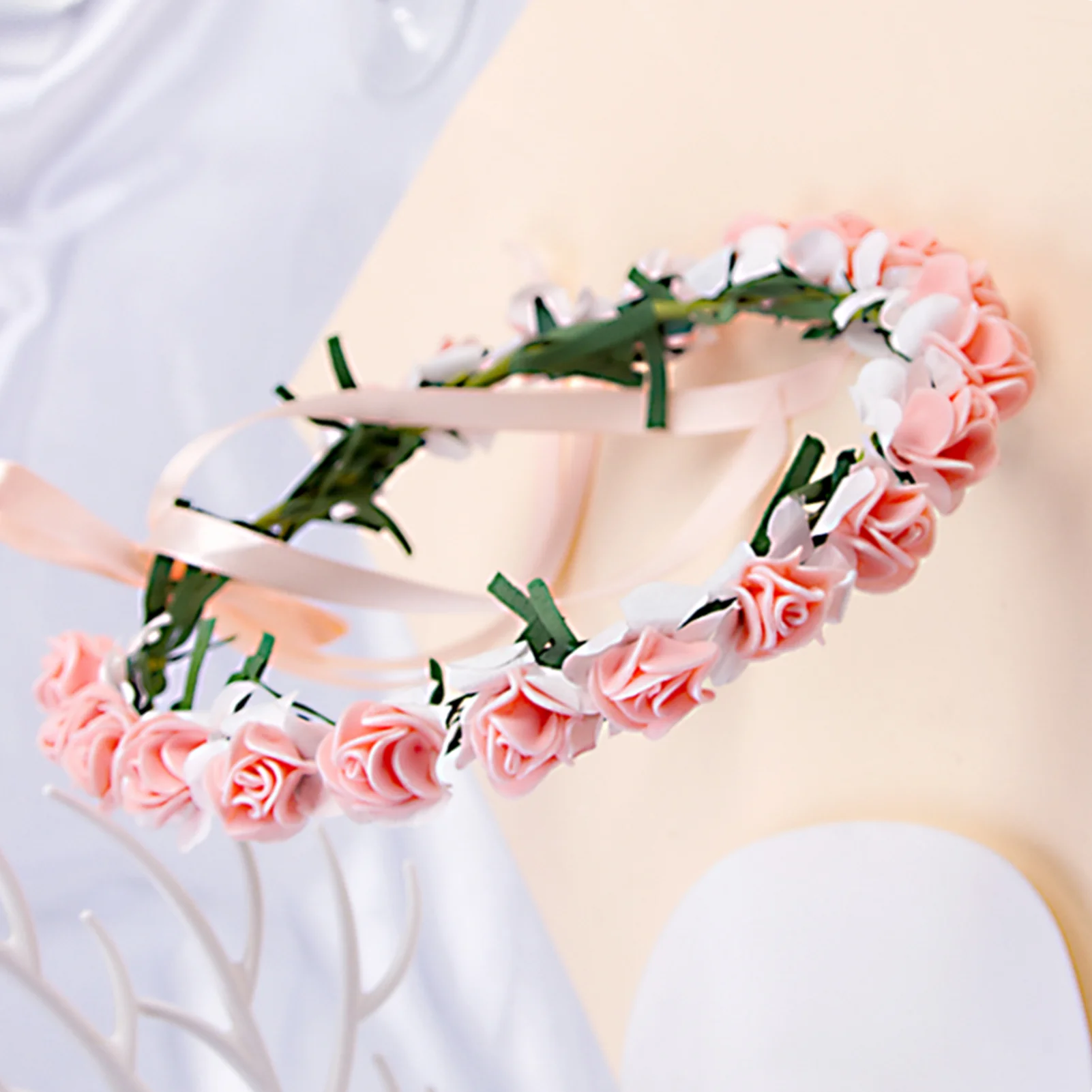 Bridal Flower Headband Bohemian Flower Crowns Floral Garland Wedding Wreaths Hair Vine Headpiece Wedding Hair Accessories