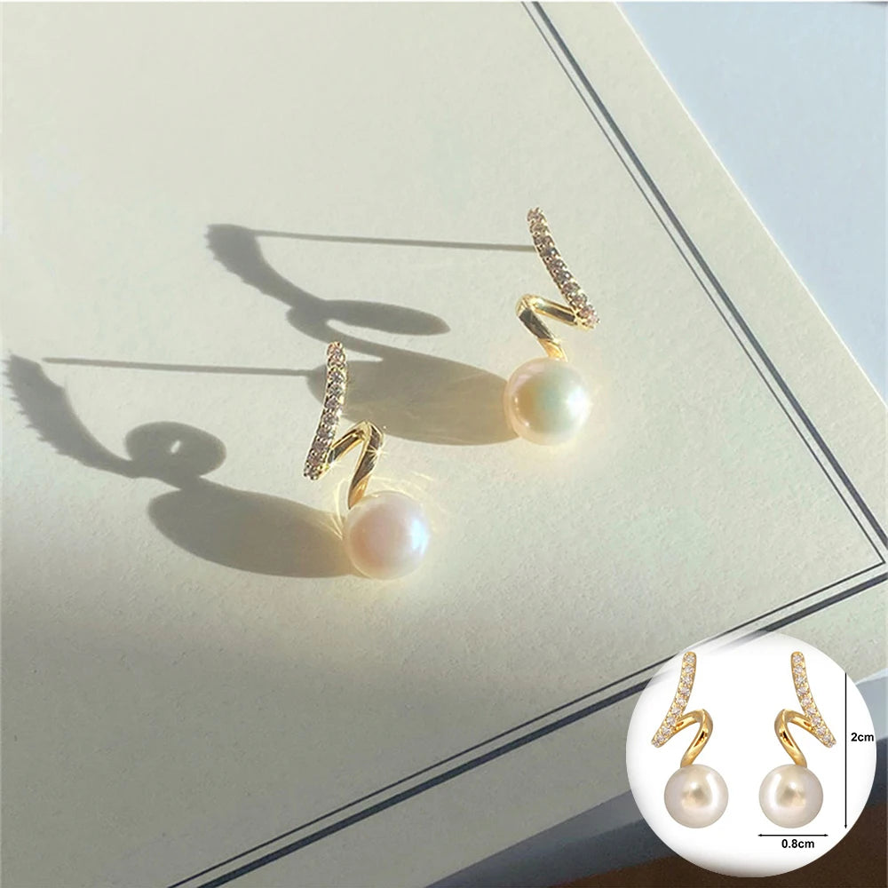 Glamour Earrings Sale Natural Freshwater Pearl Earrings Korean Fashion 2019 New Popular Pearl Women's Earrings Wholesale