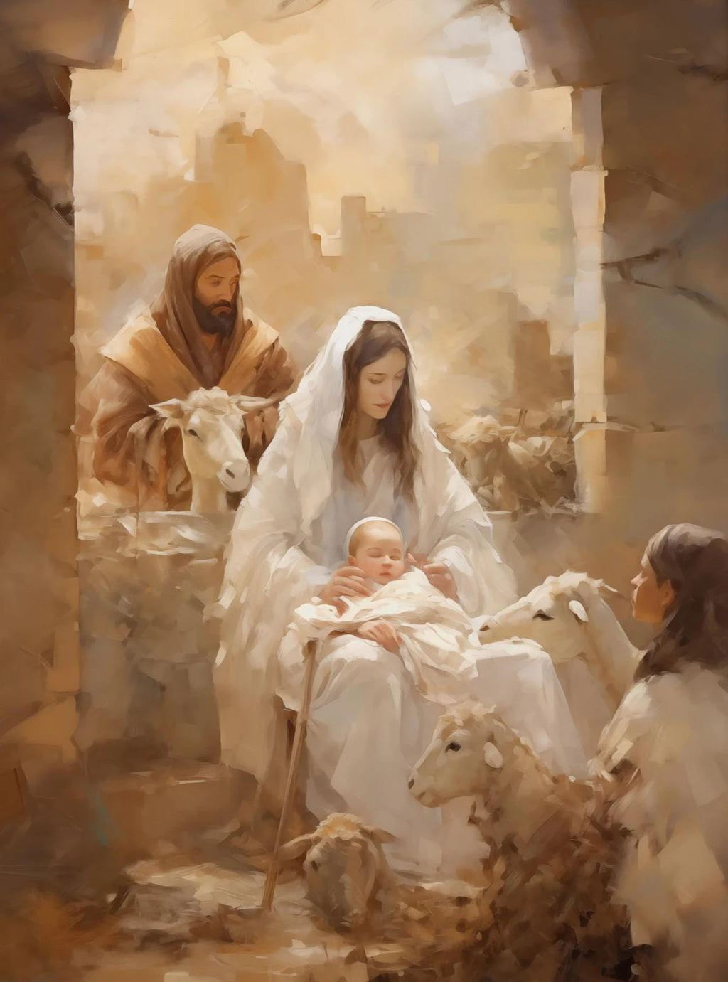 Christian Holy Jesus Nativity Virgin Mary Christmas Artwork Poster and Prints Canvas Painting Wall Pictures Home Dorm Decor