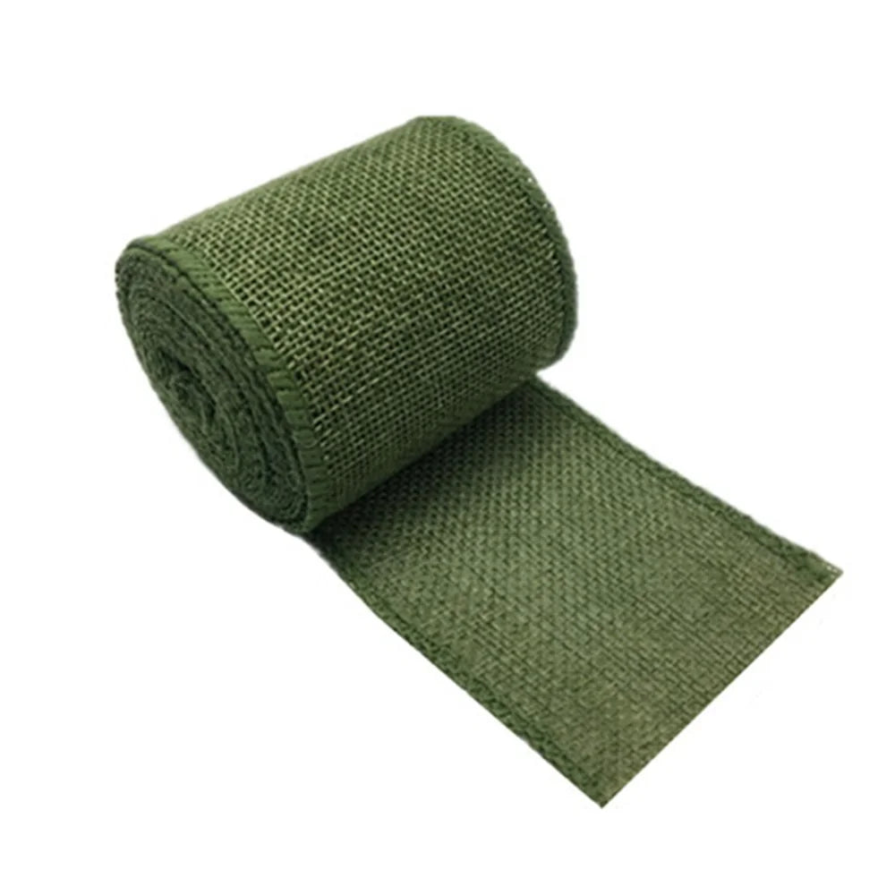 3M/Roll Burlap Ribbon 6cm Colorful Natural Jute Ribbon Jute Fabric Trims Ribbon for DIY Christmas Wrapping Crafts Wedding Decor