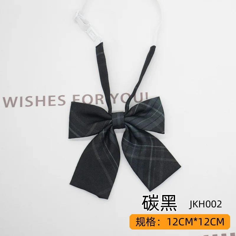 Trendy JK Ties Bowtie Women College Student Collar Neckwear Daily Shirt Accessories Cotton Plaid Bowknot Lolita Girls Lazy-tie
