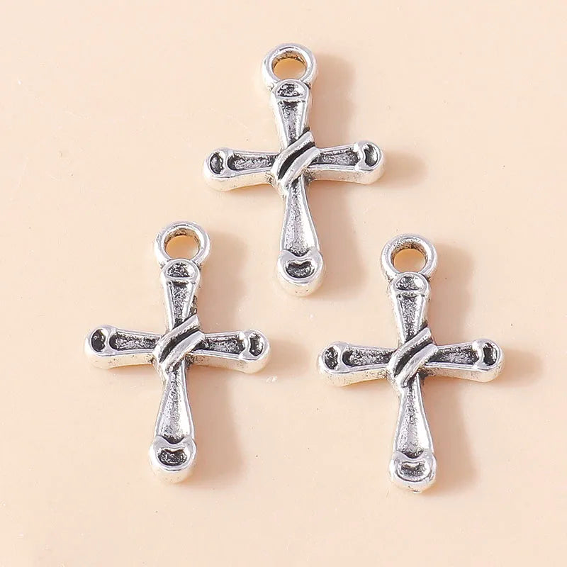 10pcs Steampunk  Crosses Charms for Jewelry Making Black Color Rose Cross Charms Pendant Necklace Keychain Diy Jewelry Findings