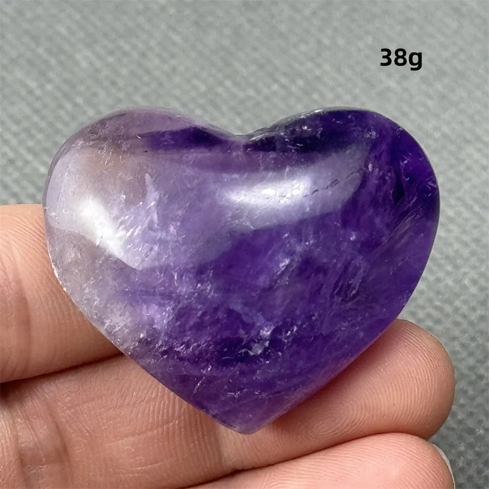 Natural Amethyst Heart Shaped Love Gemstone Meaning Love Healing Reiki Meditation Energy Witchcraft Home Decoration
