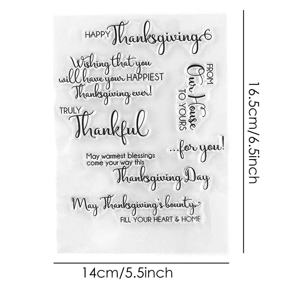 Thanksgiving Day Clear Stamp Phrase Macarons Transparent Silicone Stamps  for Card Making DIY Scrapbooking Embossing Stencils
