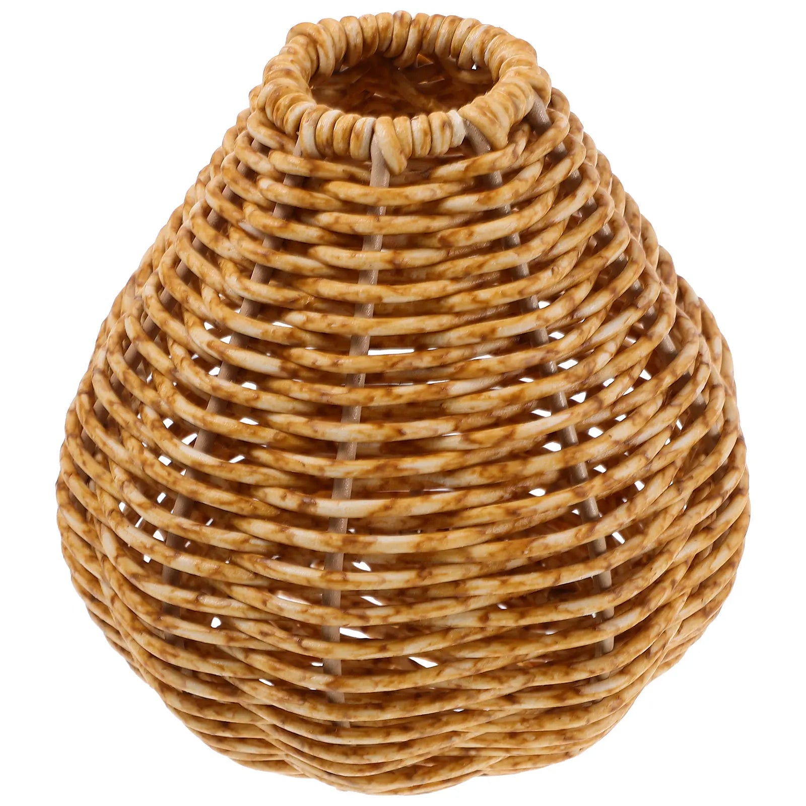 Rustic Vintage Vase Small Imitation Rattan Plastic Woven Flower Vases Home Office Decoration Simple Elegant Life Beauty