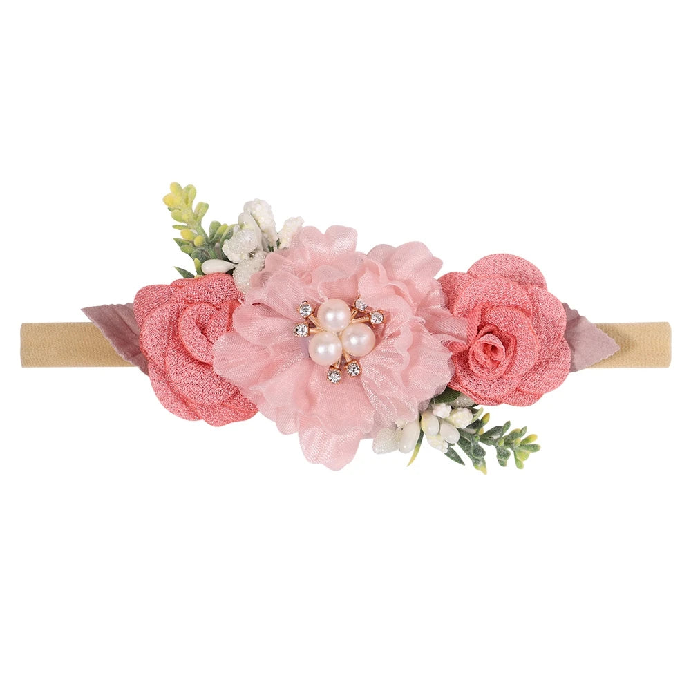 Baby Girl Headband Cute Flower Elastic Hair Band Newborn Head Toddler Headband Headwear Baby Hair Accessories Christmas Gifts