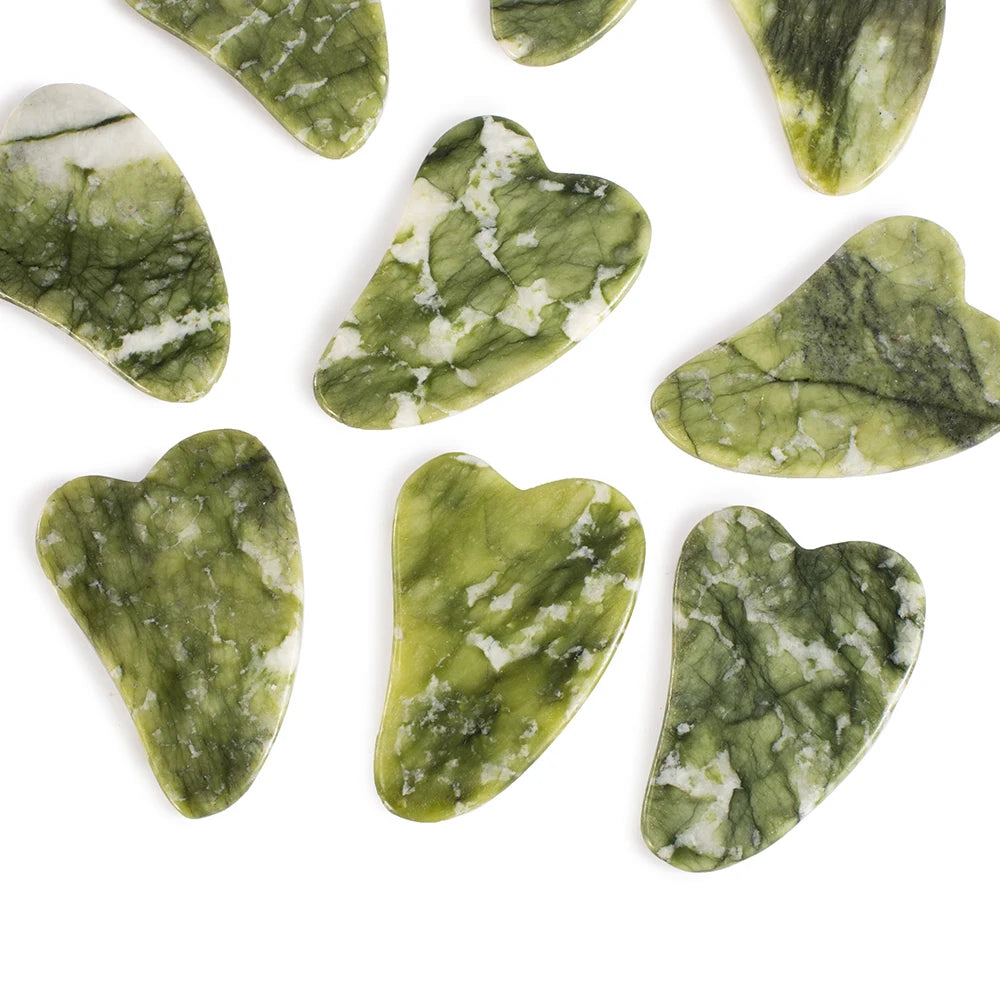 1PC Natural Jade Stone Gua Sha Board Massage Guasha Scraper Plate Face Beauty Health Massager Tools For Face Neck Back Skincare