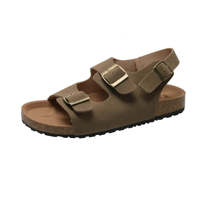 Women's Sandals 2025 Summer Casual Thick Bottom Flat Trend Open Toe Solid Color Sandals Lightweight Outdoor Walking Slippers