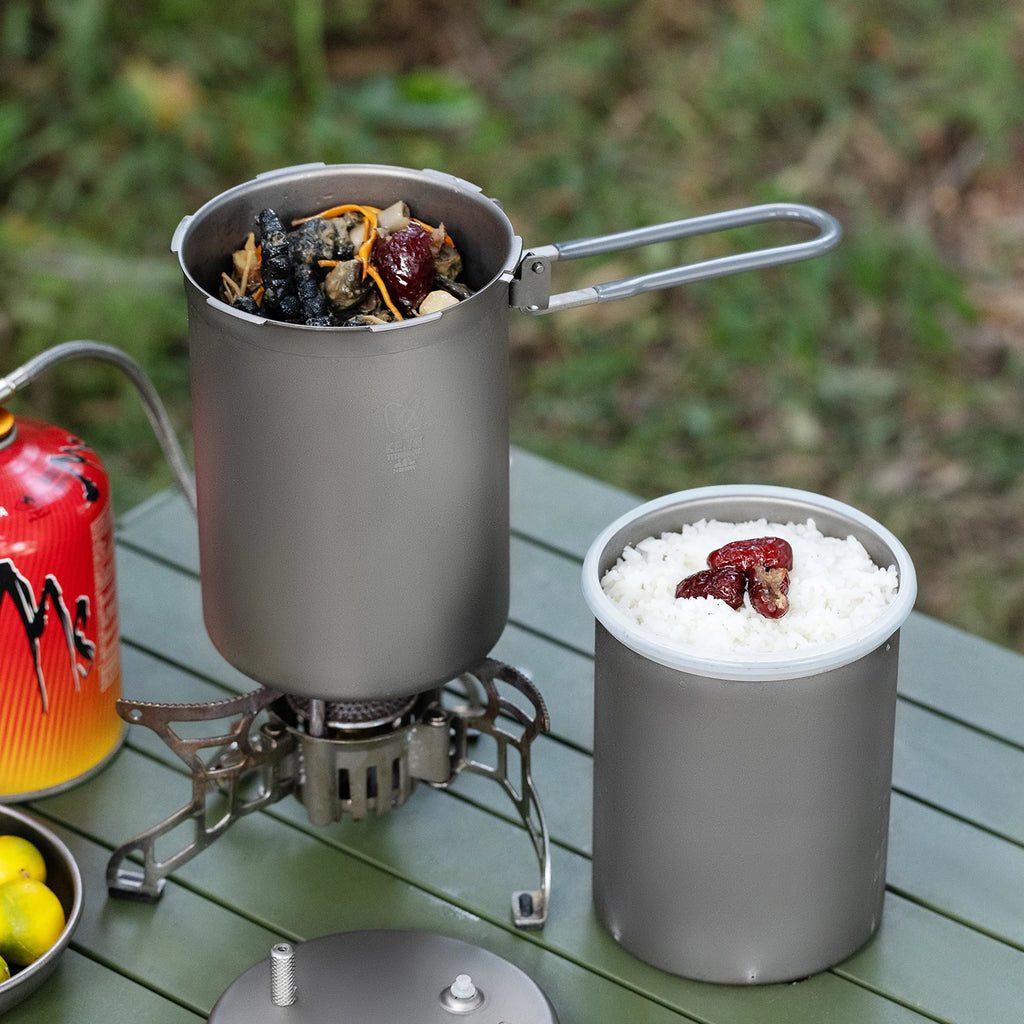 Keith Outdoor Titanium Plateau Pressure Cooker 1.8L Picnic Stew Pot Set Cooking Tool