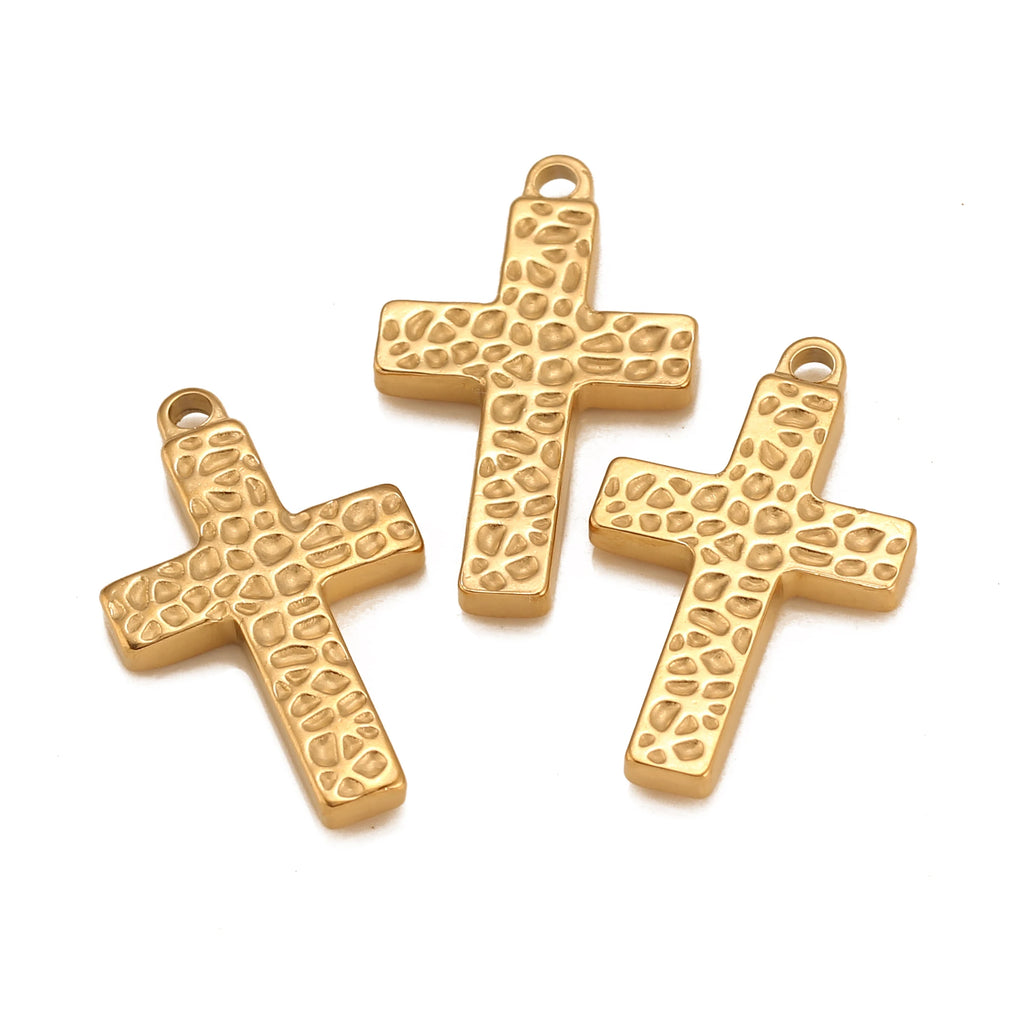 3pcs Stainless Steel Fashion Jesus Crosses Charm For DIY Necklace Earrings Pendant Jewelry Making Accessories Supplies Wholesale