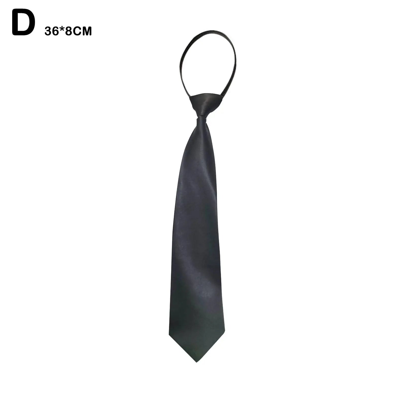 College Style Tie New Women's Clothing Versatile Student Zipper Arrow Type Lazy Retro Solid Silky Narrow Neck Tie Trendy Unisex