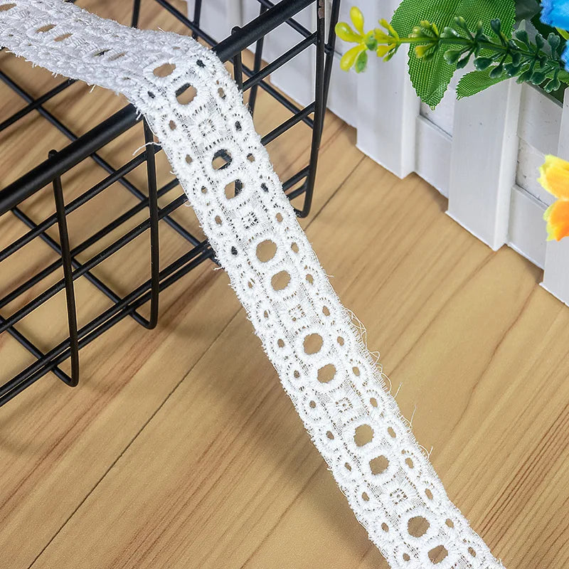 New off White pure cotton cloth Hollow out embroidery can pass ribbon lace women's clothes decoration fabric W155