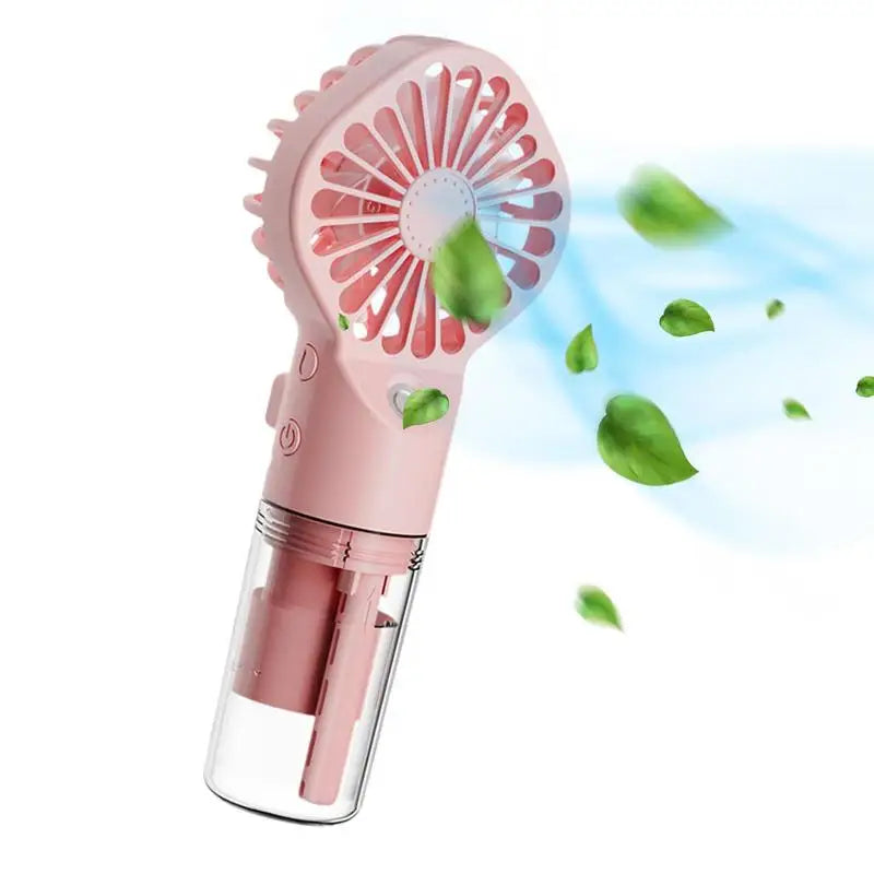 Portable Water Mist Fan USB Charging Handheld Mini Quiet Air Cooling Fan 4 Speed Humidification Spray Fan For Home Offices Dorm