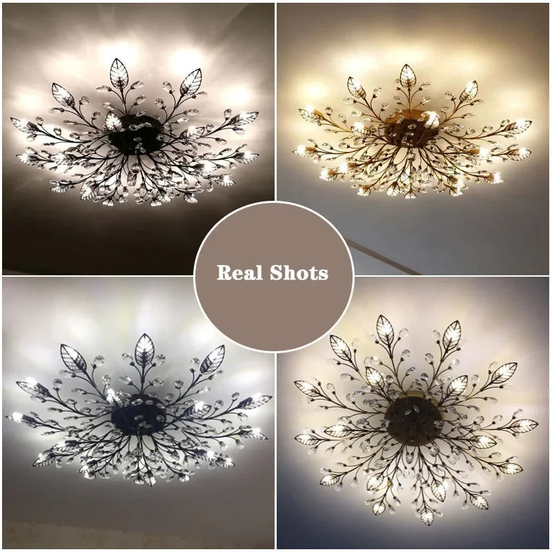 American retro crystal Ceiling lamp minimalist room bedroom dining room Nordic creative LED Ceiling lamp indoor lighting fixture