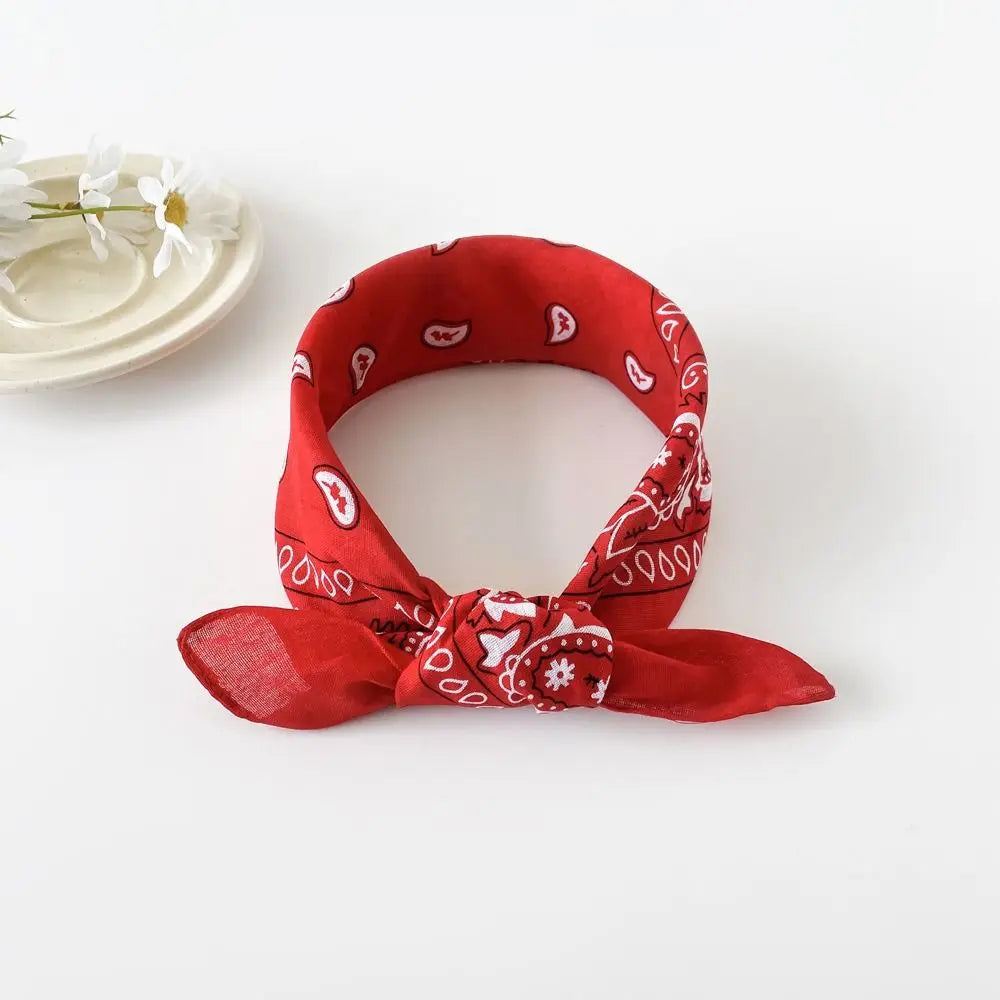 Headband Small Square Scarf Triangle Scarf Hip Hop Cashew Nut Print Scarves Scarf Hair Band Cotton and Linen Printed Silk Scarf