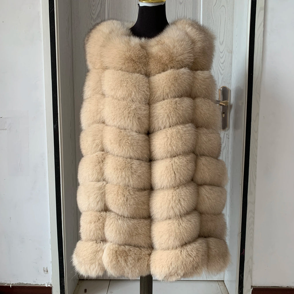 Natural Fox Fur Vest Lady Warm Vest Multicolor 100% Natural Fur Coat fox fur vest real fur vests sleeveless real fox fur coats
