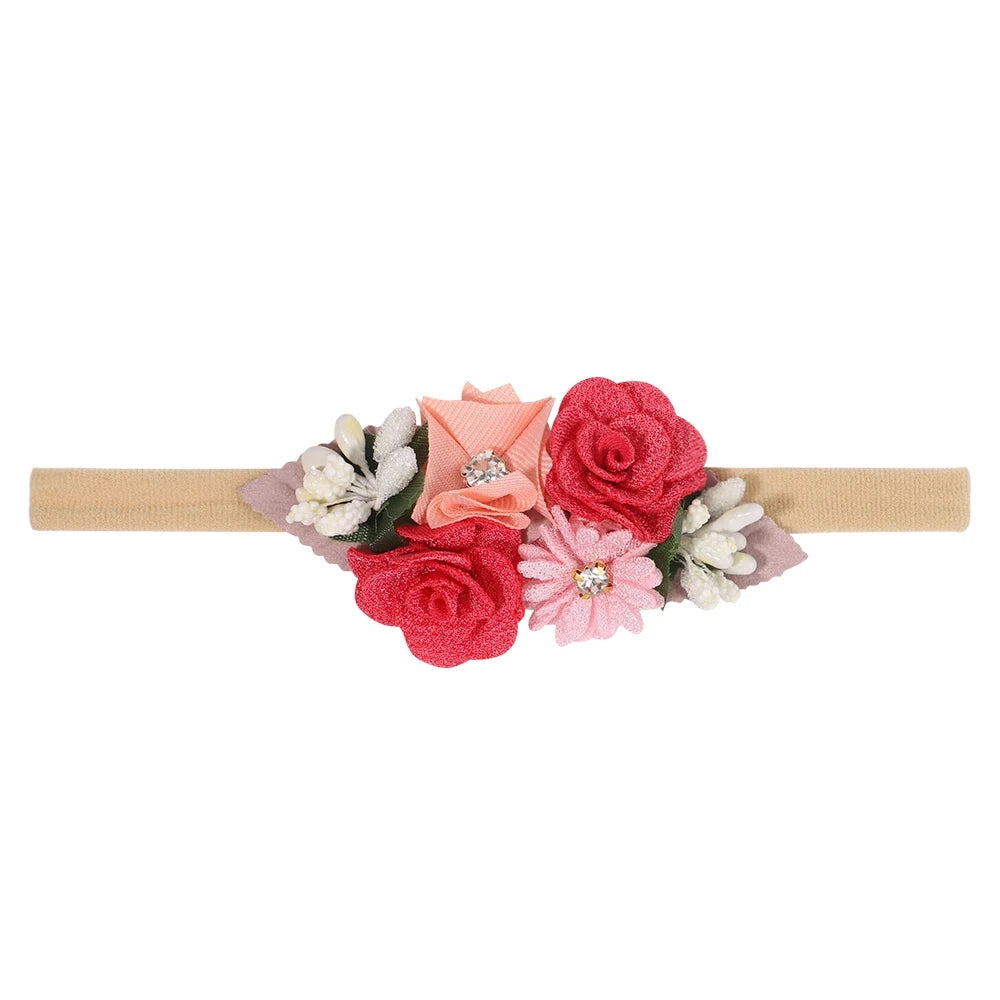Baby Girl Headband Cute Flower Elastic Hair Band Newborn Head Toddler Headband Headwear Baby Hair Accessories Christmas Gifts
