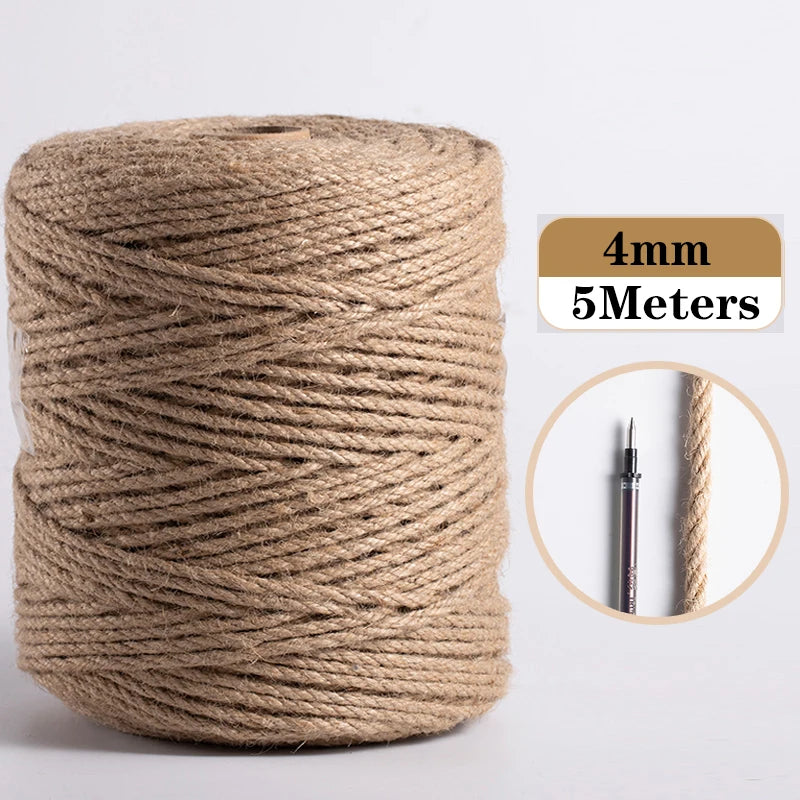 Natural Vintage Jute Rope String 1/2/3/4/5/6/8/10mm DIY Jute Cord  Twine Ribbon Crafts Sewing Handwork Gift Wrap Home Decoration