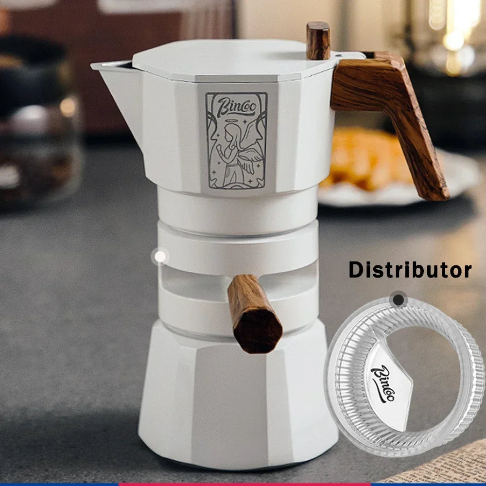 2 Servings Thermostatic Double Valve Moka Pot Espresso Extraction Coffee Pot Outdoor Coffee Pot Set Barista Accessories