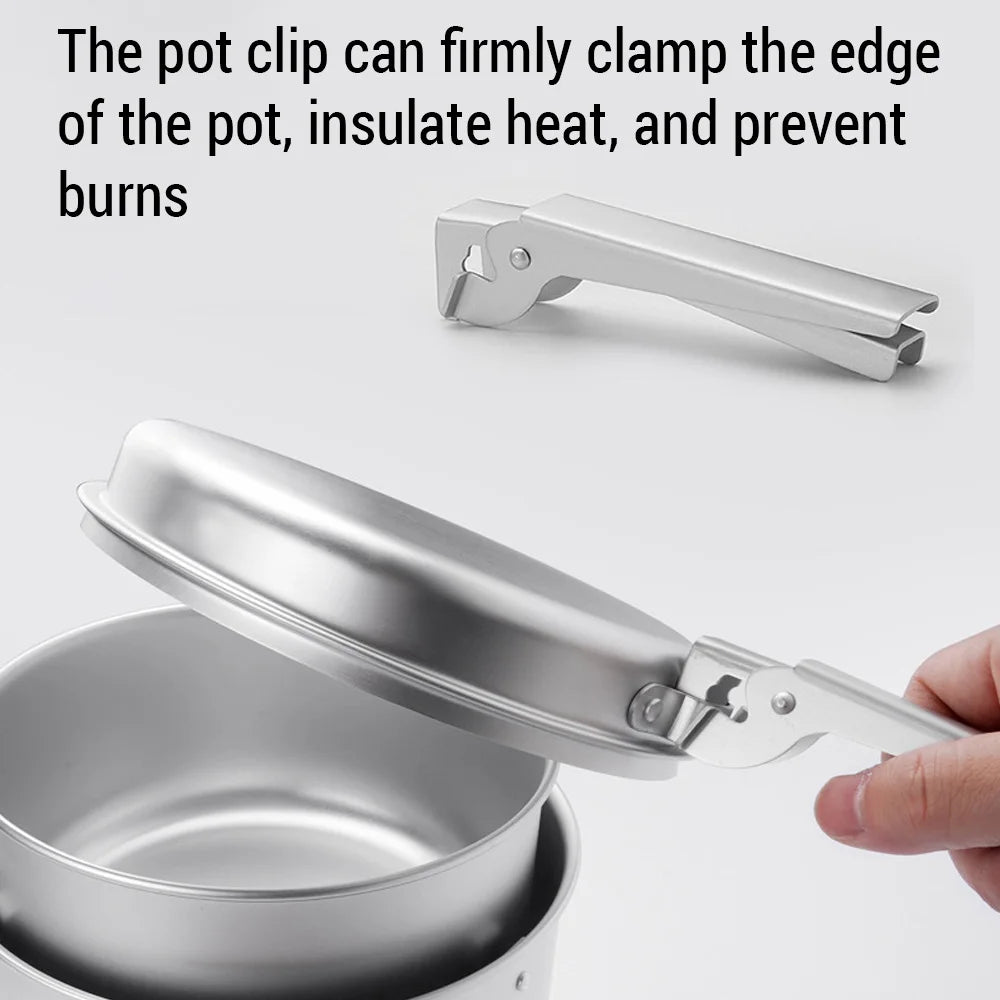 10pcs Camping Stove Kit Camping Pot Pan Stove Set for Outdoor Camping Cooking Backpacking