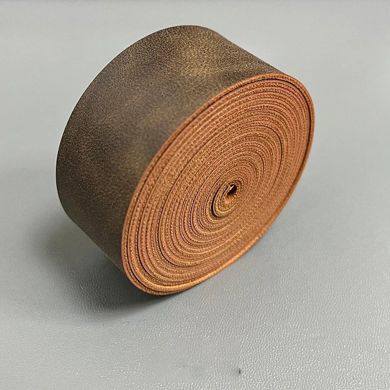 5cmx2m Crazy Horse Leather Belt PU Leather Straps Roll Flat Leather Lacing for DIY Crafts Jewelry Making Belt Wrapping Braiding