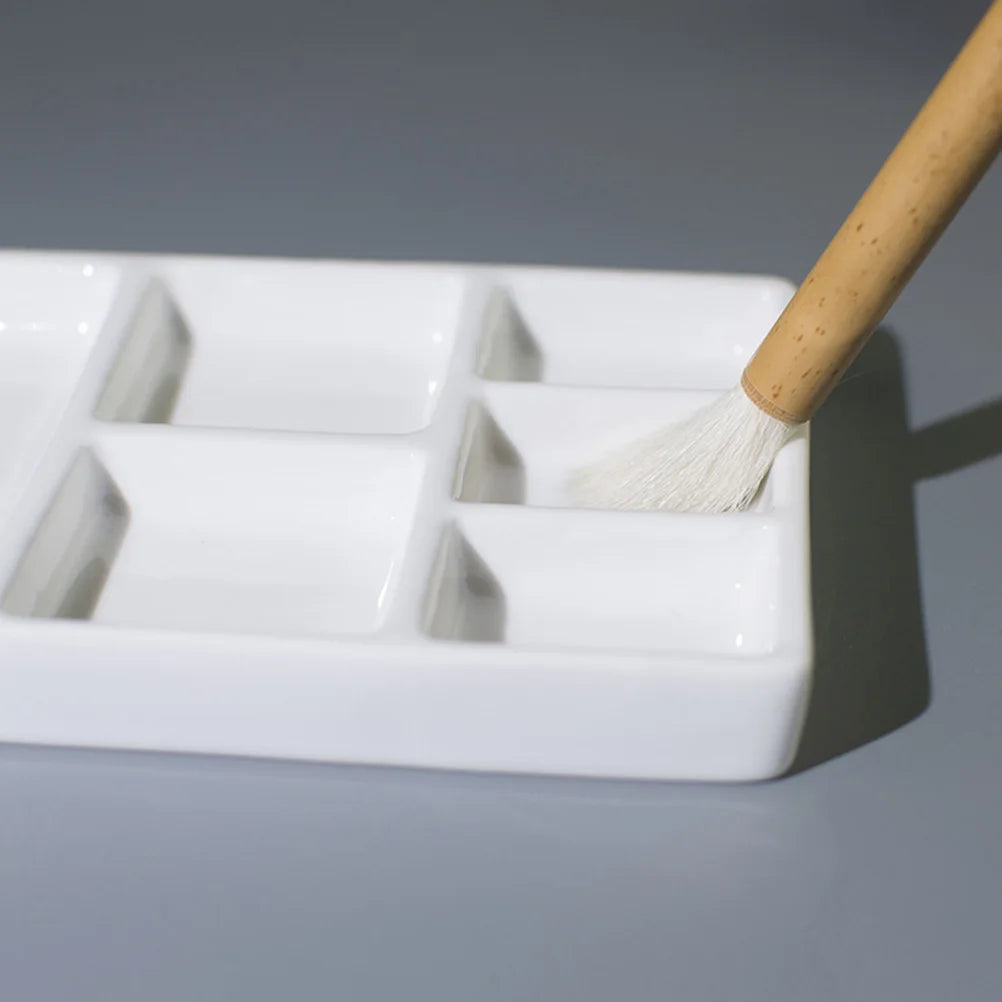 Ceramic Paint Pallet For Watercolor Gouache Rectangular Pigment Tray Oil Painting Pallet Palette Art Pigment Plate Ink Plate