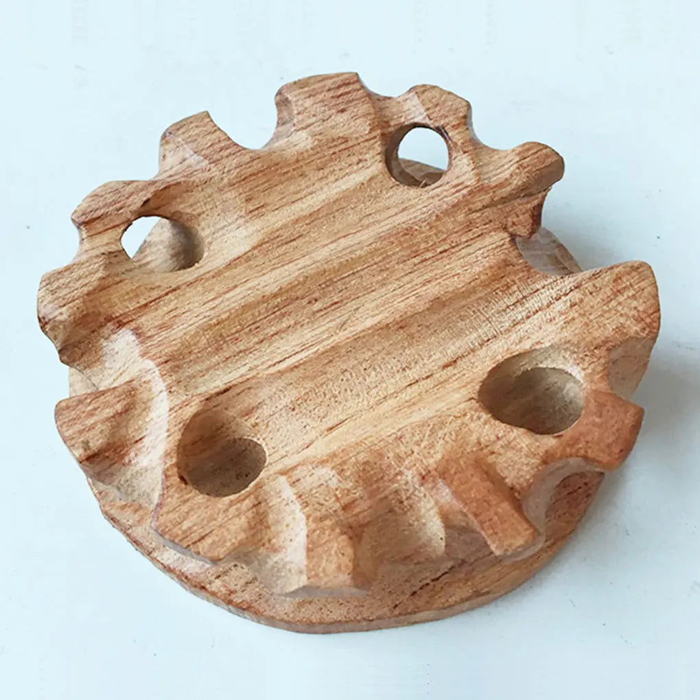 Wooden Base Round Stable Smooth Exquisite Figurines Stand Sturdy Fadeproof Pedestal Craft Home Teapot Room Stores