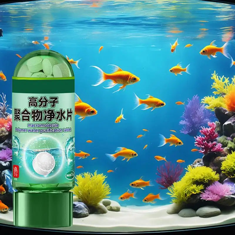 Water Purifying Tablets 1 Bottle Fast Water Purification Tabs Fish Supplies Potable Aqua Tablets Natural Fish Tank Accessories