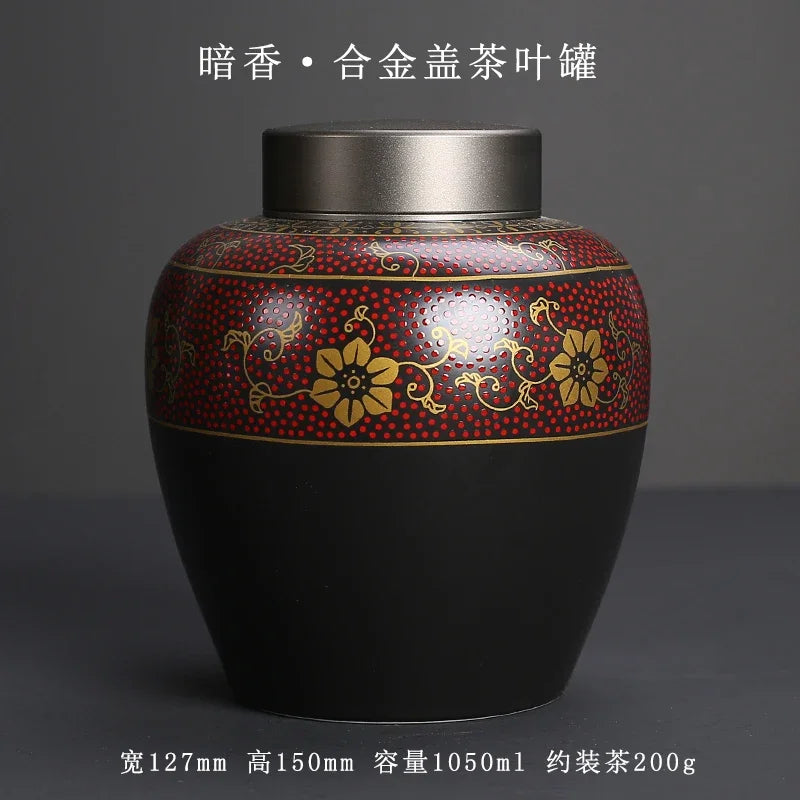 Purple Clay Tea Caddy Ceramic Large Airtight Pot Universal Half Catty Black Green Pu'er Tea Pot Household Storage Tank