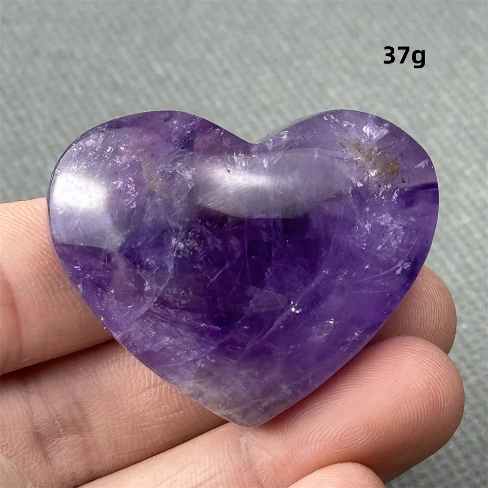 Natural Amethyst Heart Shaped Love Gemstone Meaning Love Healing Reiki Meditation Energy Witchcraft Home Decoration