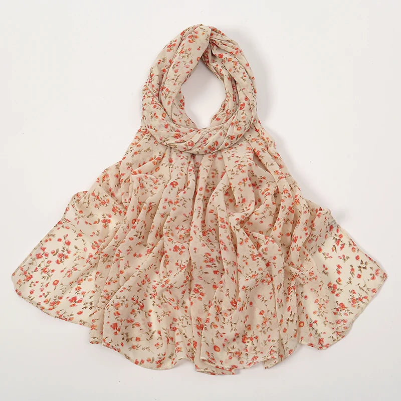 Newest Print Chiffon Headscarf Shawls Long Elegant Muslim Women Hijab Ladies Soft Simple Scarf Stoles Factory Wholesale 180*70cm