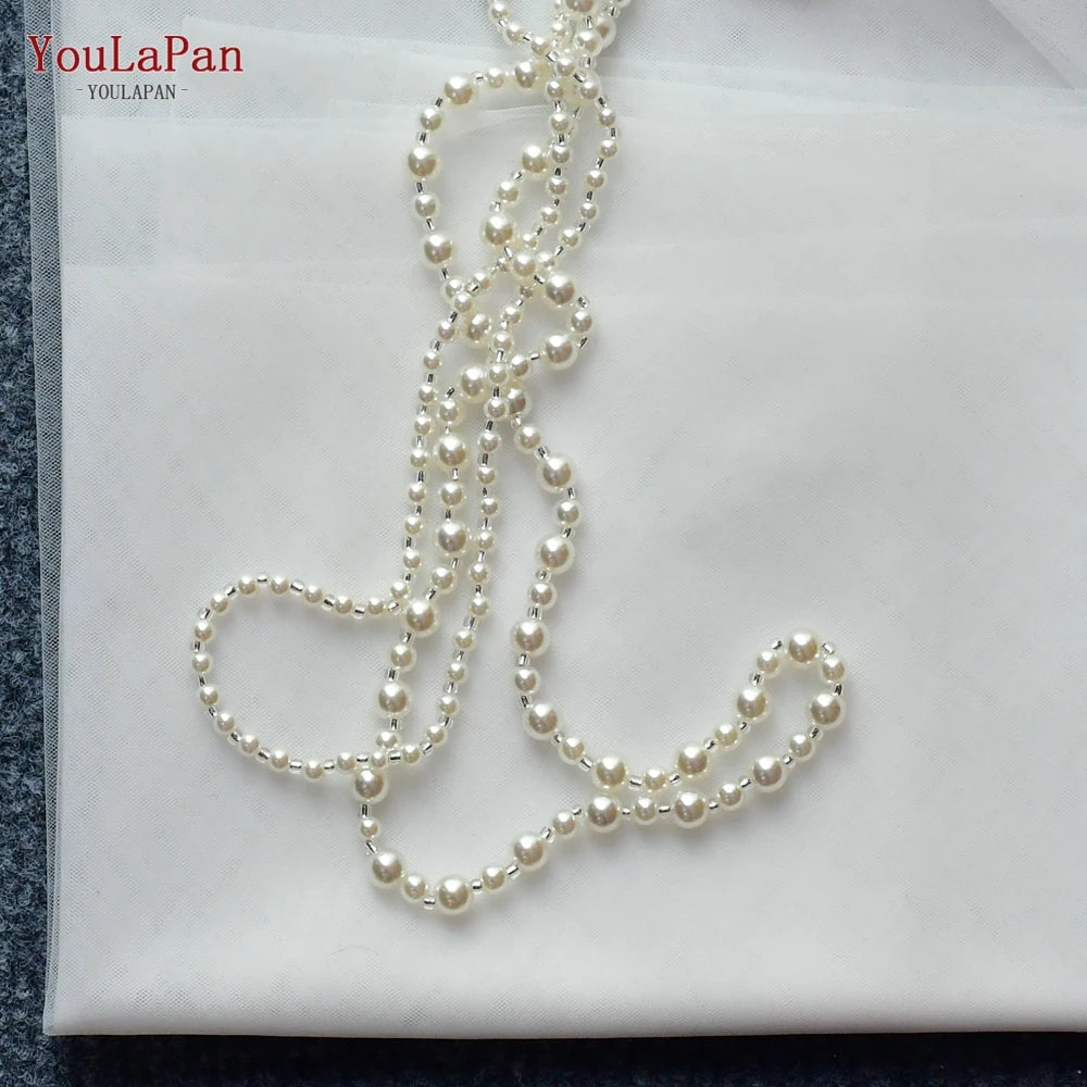 YouLaPan G33 Wedding Cape Bridal Shaw Plain Bridal Shawl Simple Church  Wedding Tail Long Soft Yarn Cloak DIY Shrug