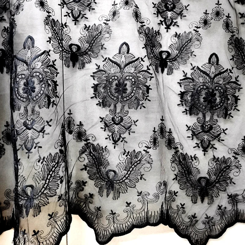 Gothic Lolita Lace Embroidery Fabric Quality Dress Dress Shirt Curtain Background Decorative Cloth Sewing women's Lace Gauze DIY