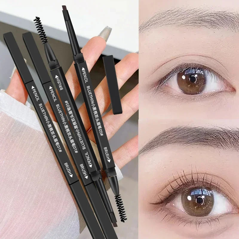 5 Colors Eyebrow Pencil Waterproof Natural Long Lasting Smooth Fill Fluff Blendable High Pigment Brow Pencil Eye Makeup Cosmetic
