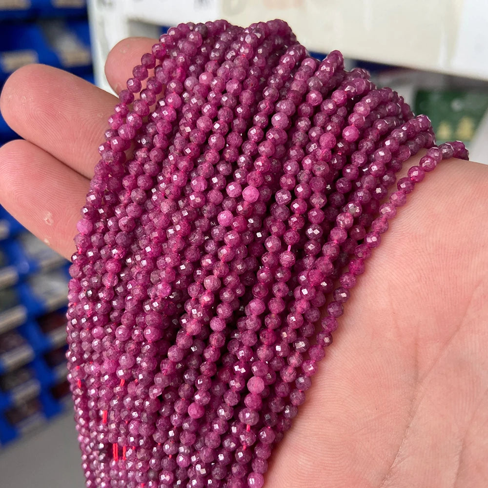 Faceted Natural 2 3 mm Stone Bead Zircon Rose Quartzs Amethysts Rubys Agates Seed Beads for Jewelry Making Beadwork DIY Supplies
