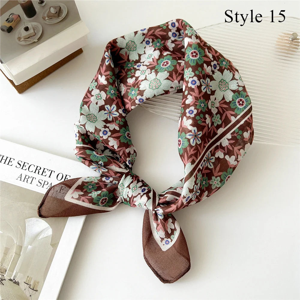 Fashion Cotton Linen Shawl Square Scarf for women sweet Cherry Print Hijabs Ladies Wraps summer sunscreen Bandanas Head scarf