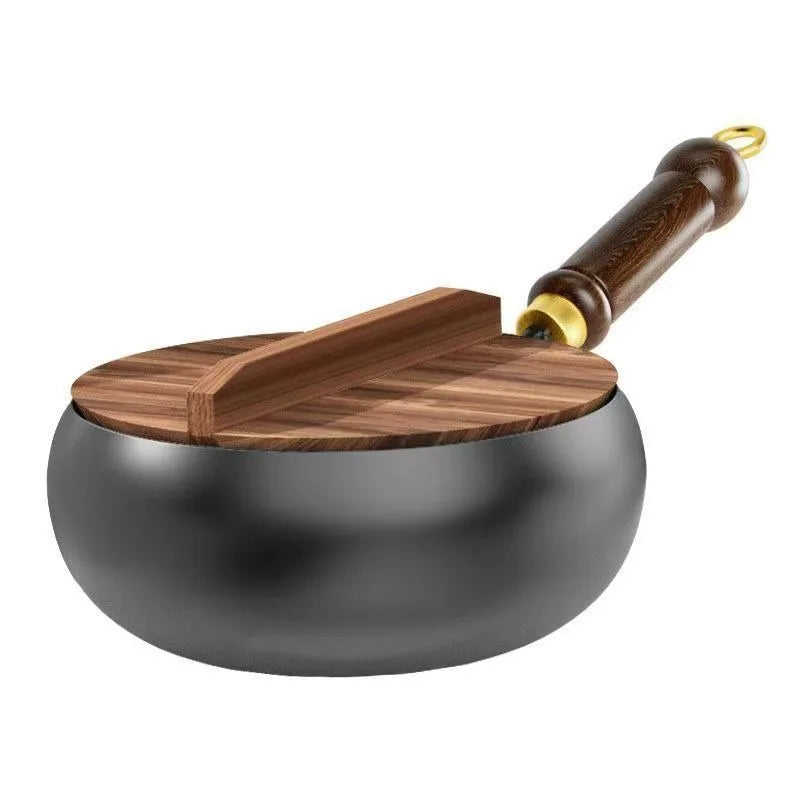 Traditional handmade forging iron pot for home use, healthy non stick pan, stir fry pan, stew pan, small iron pot