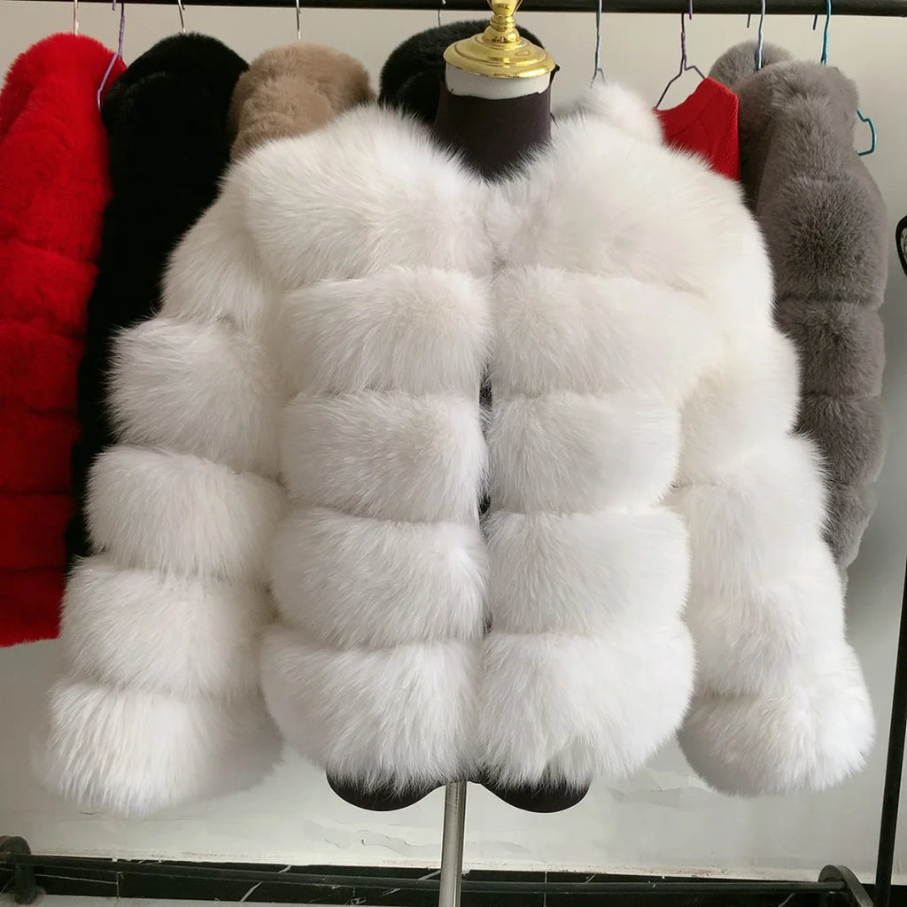New real fox fur coat women's winter warm natural fur jacket Short raccoon fur coat 100% real fur coat high quality hot sale