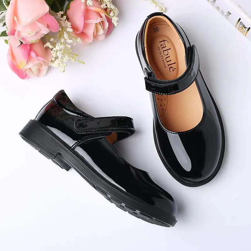 Performance Shoes Princess Girl Shoe British Style Mary Jane Student Black Soft Bottom Child Barefoot Women's Leather Shoes Kids