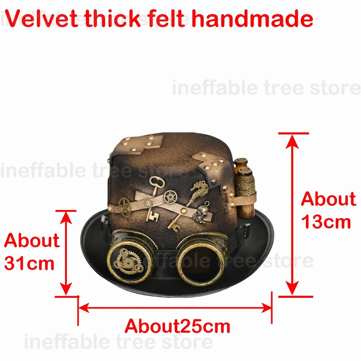 Gothic Headwear Steampunk Hat Victorian Top Magic Gears Goggles Chain Top Hats for Dress Up Halloween Cosplay Costume Fedora Cap