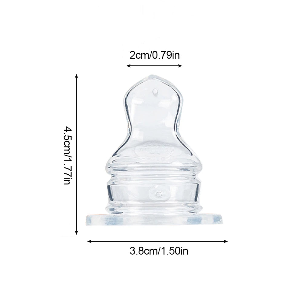 Baby Silicone Pacifier Wide Neck Soft Spiral Teat Nipple Circle Hole Cross Hole Baby Care Bottles Natural Flow Nipples BPA Free