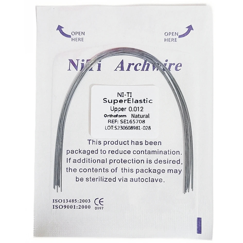 10pcs Dental Orthodontic Arch Wires Niti Archwires Natural/Ovoid Form Round/Rectangular Shape Upper Lower for Braces